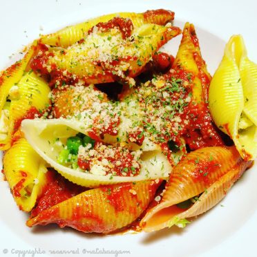 Shell Pasta with Brocolli and Parmesan Cheese